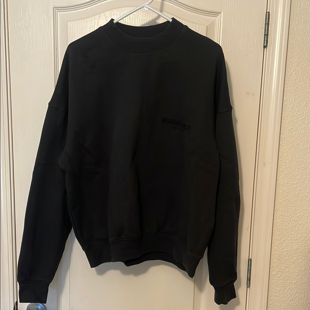 Essentials Black Crewneck Sweater